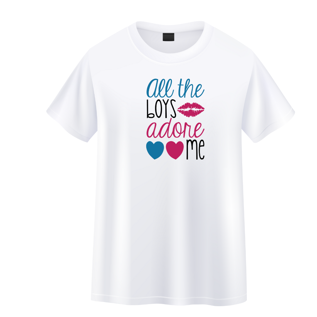 TSHIRT SAN VALENTINE "ALL THE BOYS ADORE ME"