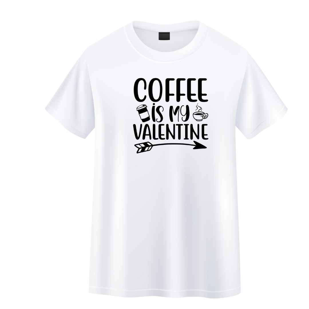 TSHIRT SAN VALENTINE "COFEE IT MY VALENTINE"