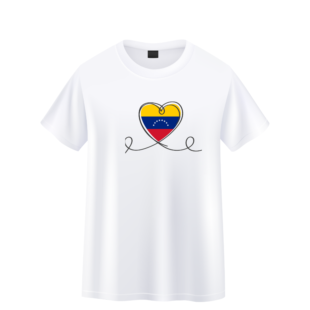 CAMISETAE CON CORAZON, BANDERA DE VENEZUELA