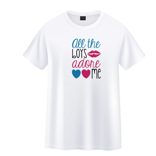 TSHIRT SAN VALENTINE "ALL THE BOYS ADORE ME"