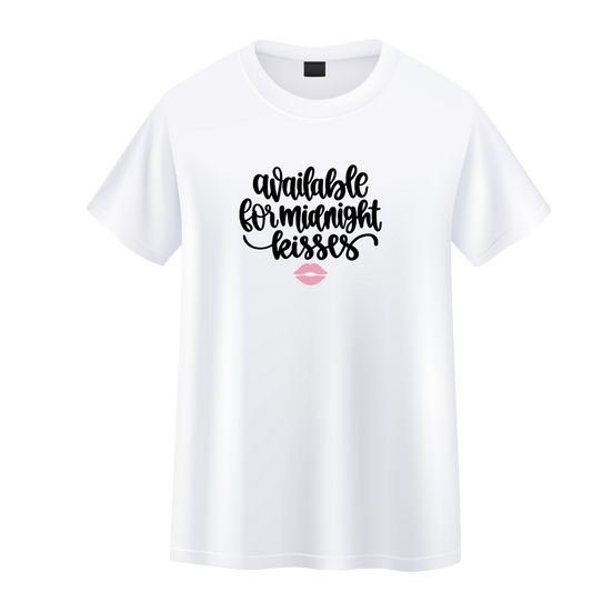 TSHIRT SAN VALENTINE "AVAILABLE FOR MIDNIGHT KISESS"
